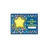 A teacher 's big plan book with stars and flowers.