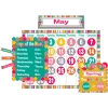 A colorful calendar with the months of may and june.