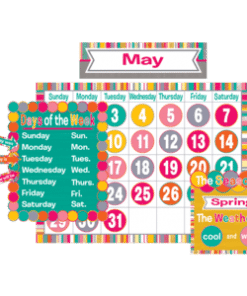 A colorful calendar with the months of may and june.