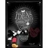 A mickey mouse chalkboard with some writing on it