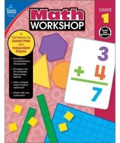 A book cover with numbers and shapes on it.