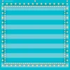 A blue striped background with lights around it.