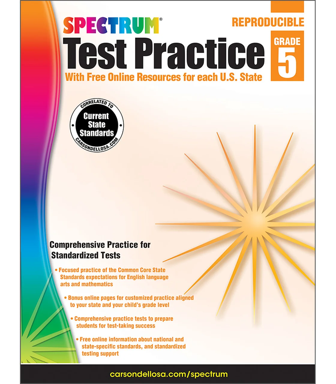 Spectrum test practice grade 5 book cover
