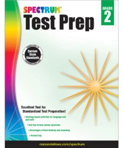 A book cover with the title of spectrum test prep.