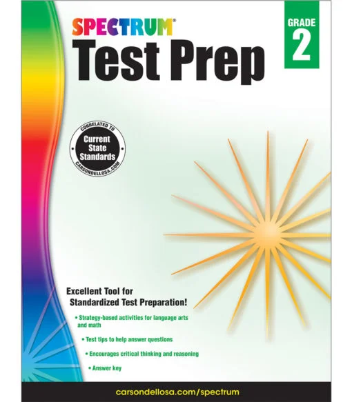 A book cover with the title of spectrum test prep.
