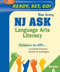 A book cover with hands and the words " new jersey nj ask language arts literacy."