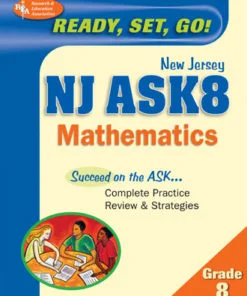 A book cover with the words " new jersey ask 8 mathematics " on it.