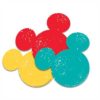 A group of mickey mouse heads in different colors.