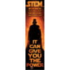 A bookmark with an image of a person standing on top.