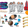 A bunch of different planets and space themed items.