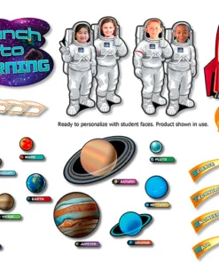 A bunch of different planets and space themed items.