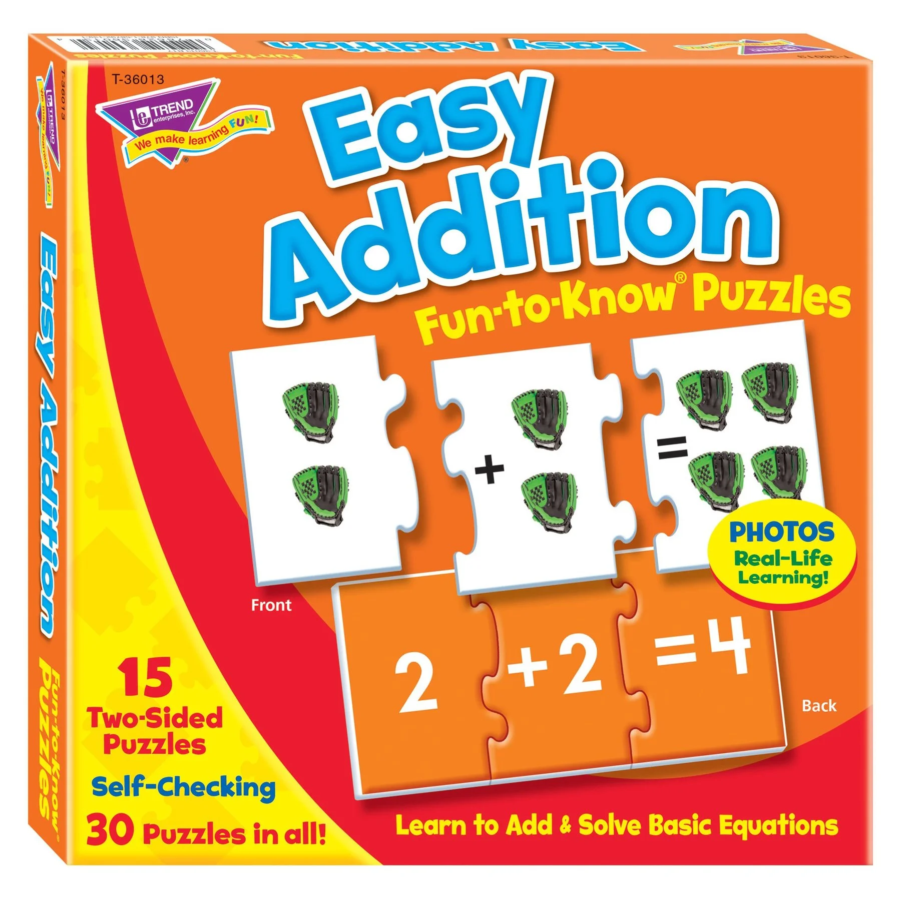 Easy addition fun to know puzzles