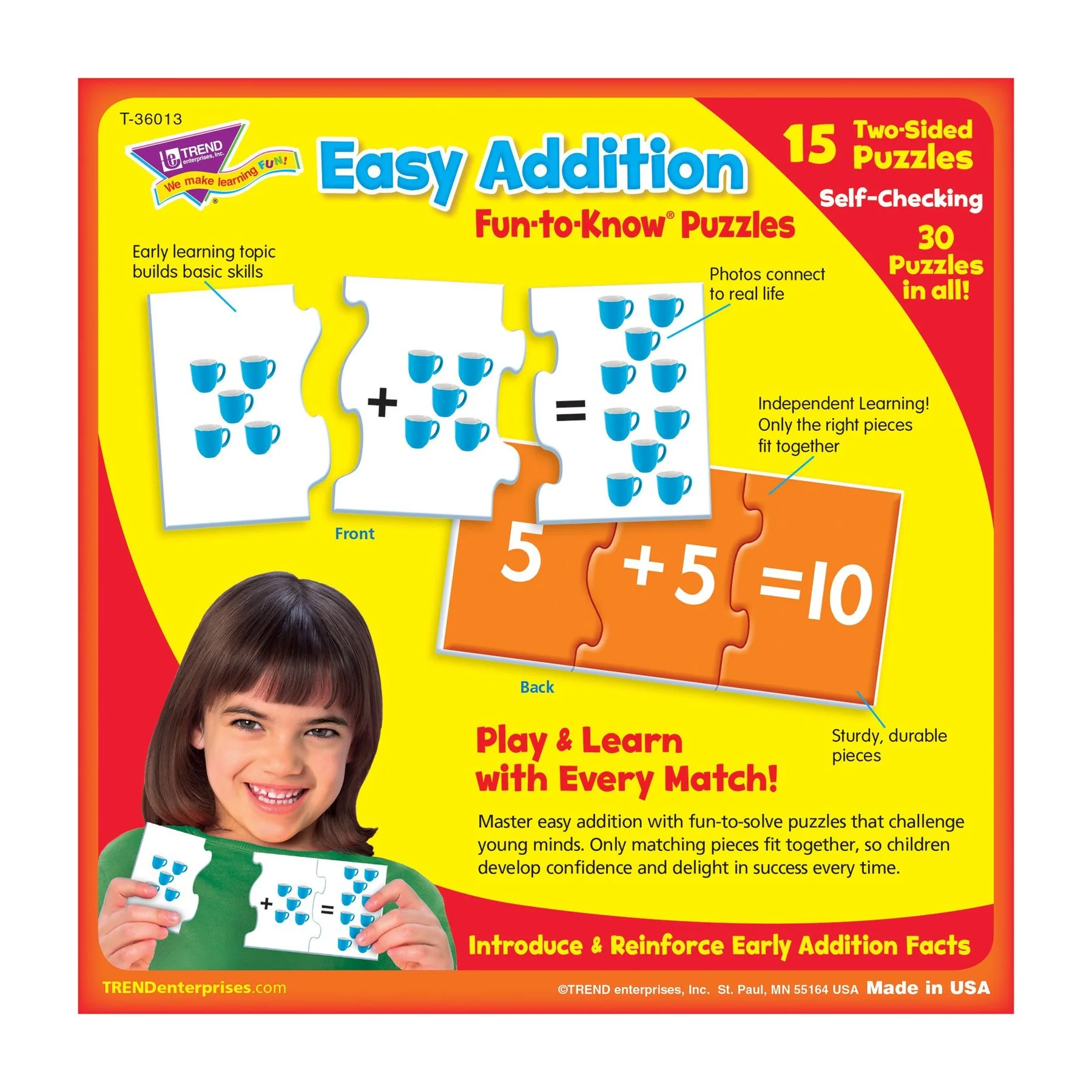 Easy addition puzzle set