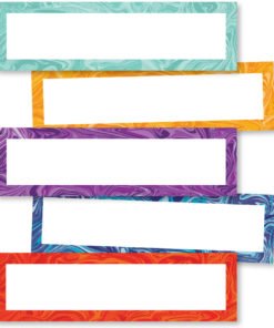 A set of five colorful frames with space for text.