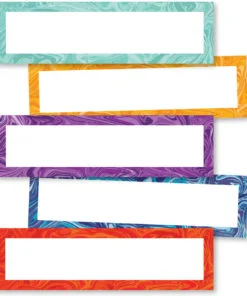A set of five colorful frames with space for text.