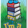 A stack of books with the words " i 'm a book " on top.