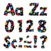 The colorful polka dot letters and numbers are a fun way to decorate.