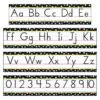 A set of alphabet and number line posters.
