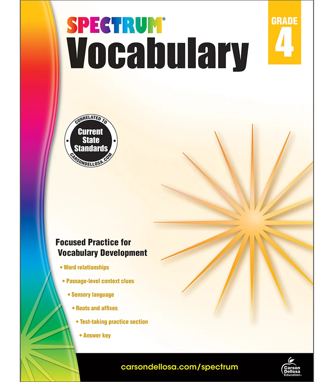 Spectrum Vocabulary workbook cover, Grade 4