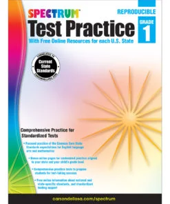 Rainbow gradient Grade 1 test practice cover