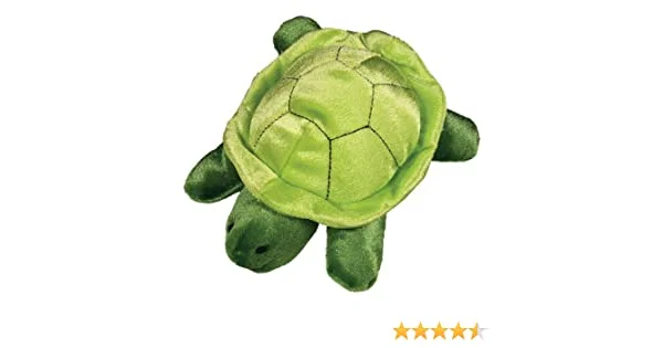 A stuffed turtle is sitting on the ground.