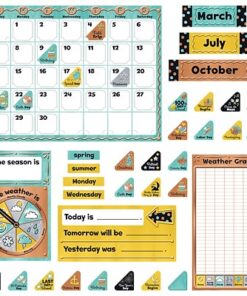 A set of calendar and planner stickers with a clock.