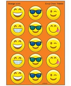 A sheet of stickers with many different faces