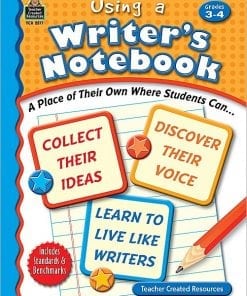 A book cover with writing utensils and a picture of a person.