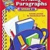 A book cover with writing paragraphs written in pencil.