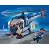 A police helicopter with two men on it.