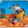 A toy submarine with a person in it.