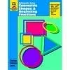A book cover with geometric shapes and fractions.