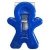 A blue plastic toy with a clip on it.