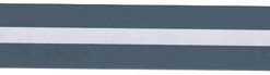 A picture of the top of a blue and white strip.
