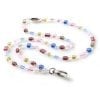 A glass bead lanyard with two metal clasps.