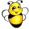 A bee with a smile on its face.