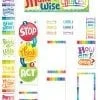 A set of colorful stickers and labels for the classroom.