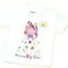 White shirt with colorful big sister illustration