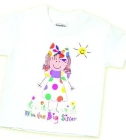 A white t-shirt with a picture of a girl.