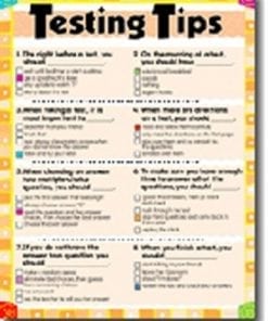 A poster with several different tips for testing.