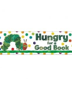 A very hungry caterpillar banner with polka dots.