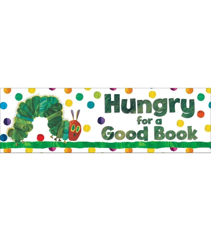 A very hungry caterpillar banner with polka dots.