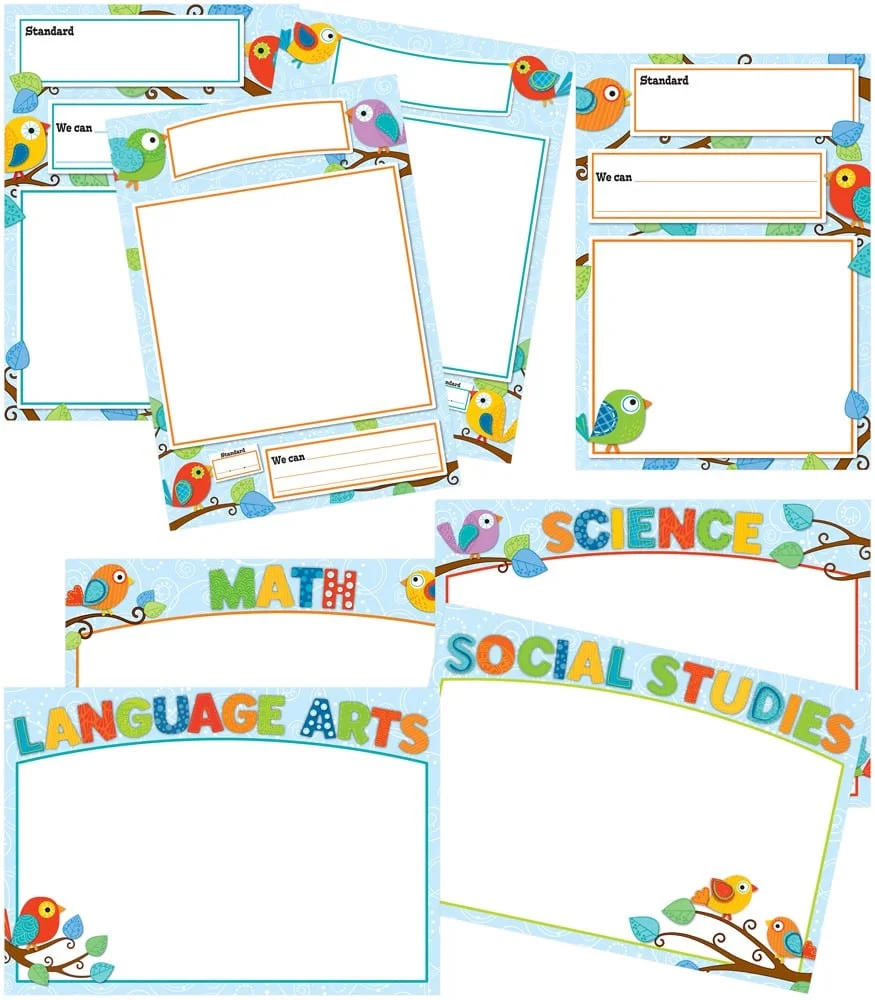 A set of different frames with birds and flowers.