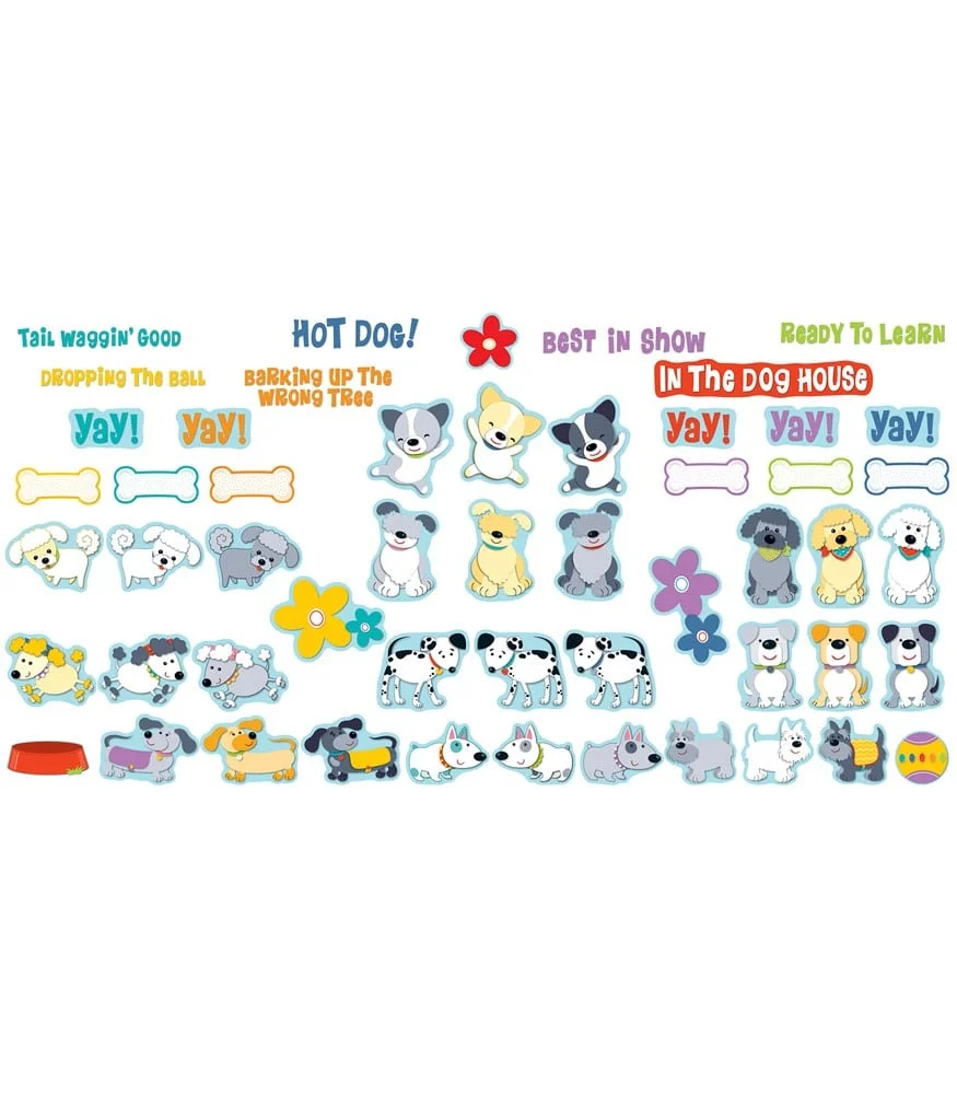 A set of stickers with different animals and words.