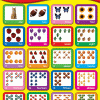 A poster of numbers and pictures with different colors.