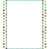 A colorful polka dot border with a white background.