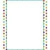 A colorful polka dot border with a white background.