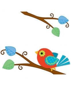 A bird sitting on top of a tree branch.