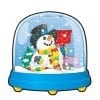 A snow globe with a snowman inside of it.