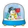 A snow globe with a snowman inside of it.
